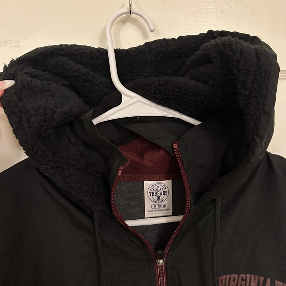 Virginia Tech Windbreaker with Sherpa Fleece Hoodie - Picture 4 of 9